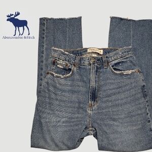 ABERCROMBIE & FITCH Curve Love The Ankle Straight Ultra High Rise Jean size 26